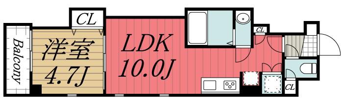 コートドールソガ(1LDK/1階)の間取り写真