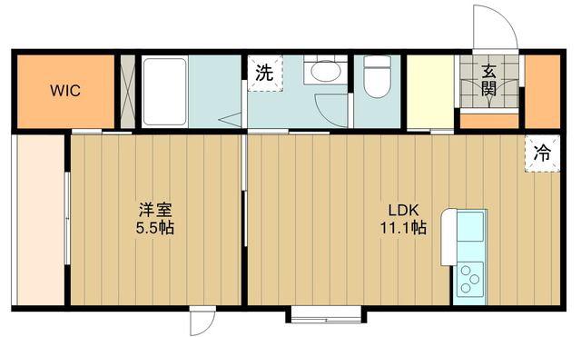ミルティーユ(1LDK/2階)の間取り写真