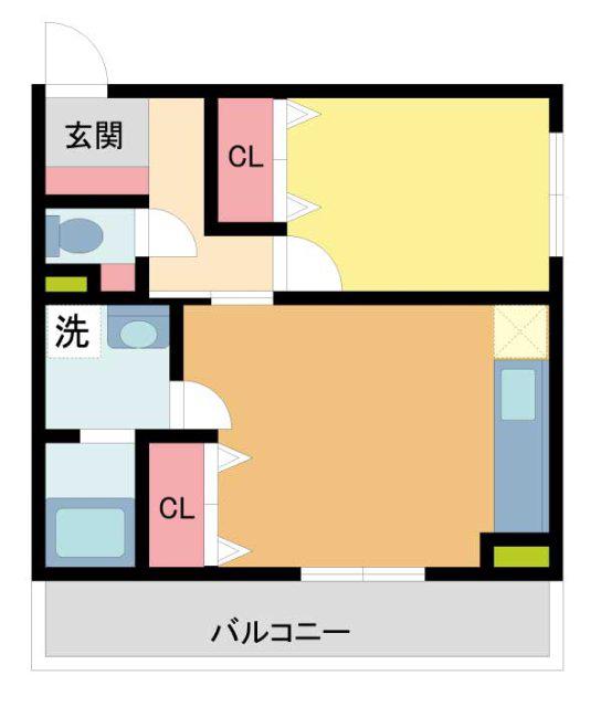 坂上マンション(1LDK/1階)の間取り写真