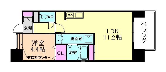GLUCKMAISON/S-EBI (1LDK/4階)の間取り写真