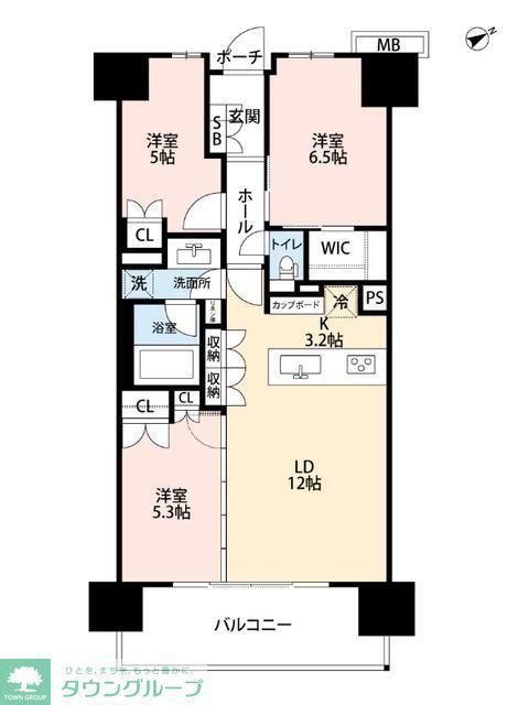 パークホームズ柏たなか(3LDK/11階)の間取り写真