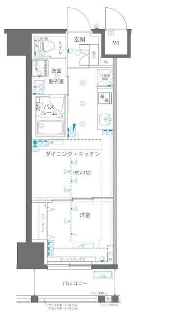 ZOOM浅草ウエスト(1DK/3階)の間取り写真