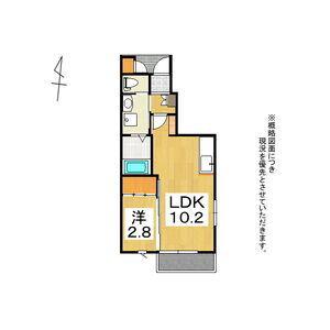 トホム酒蓋公園A(1LDK/1階)の間取り写真