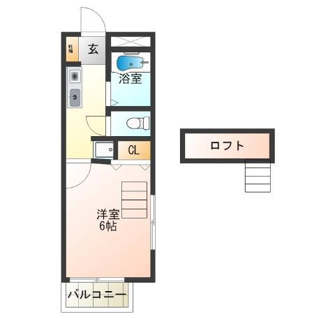 ハイム北加賀屋(1K/1階)の間取り写真