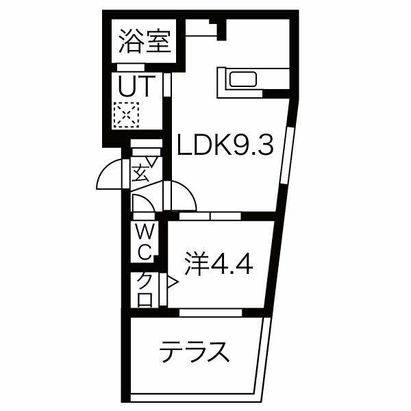 ASTER YAMANOTE(1LDK/1階)の間取り写真