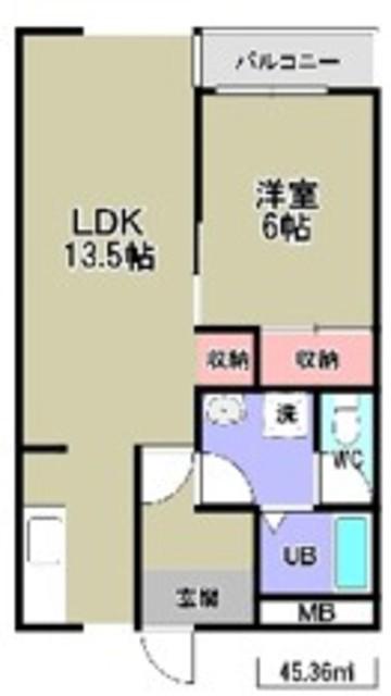メゾンパークアベニュー(1LDK/3階)の間取り写真