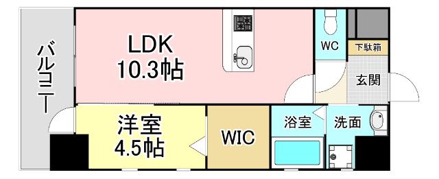 MDIグランデラブロ香春口(1LDK/2階)の間取り写真
