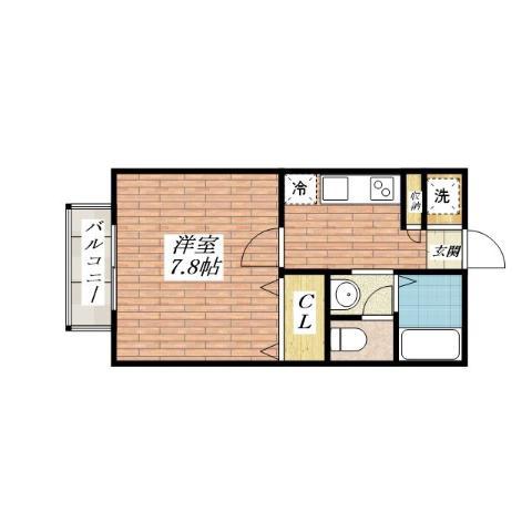 ネオメゾン小山(1K/1階)の間取り写真
