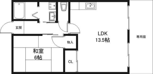 アネックスモリヤマA棟(1LDK/2階)の間取り写真