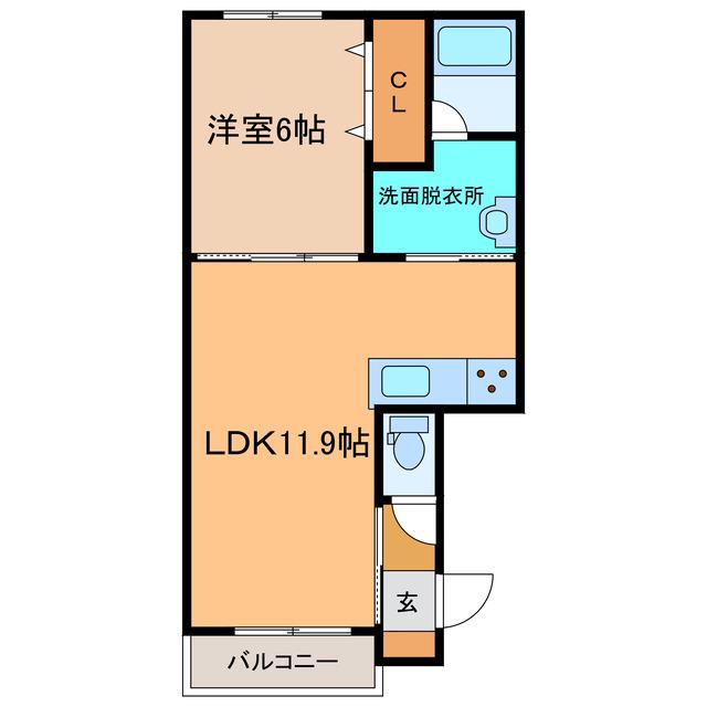 RAGDOLL(1LDK/2階)の間取り写真