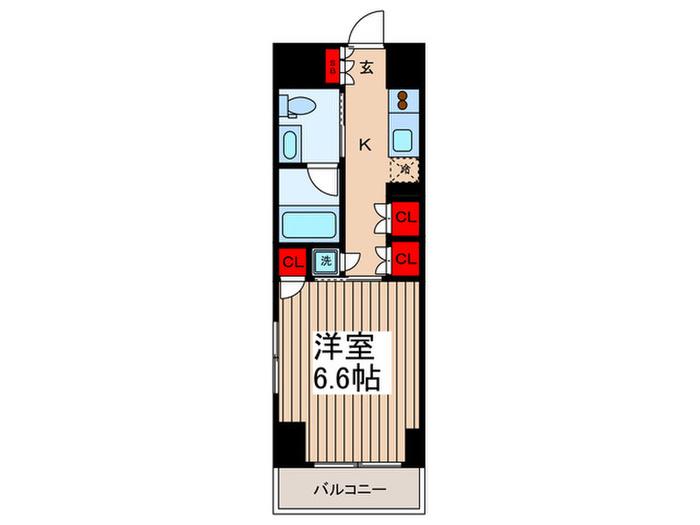 コンフォリア門前仲町(1K/8階)の間取り写真