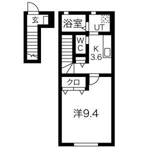 AHANSA(1K/2階)の間取り写真