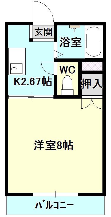 ハイツT&Y(1K/1階)の間取り写真