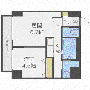 SーFORT北円山(1LDK/7階)の間取り写真