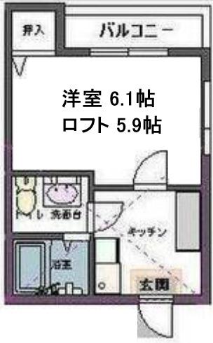 グレイスあおば(1K/1階)の間取り写真