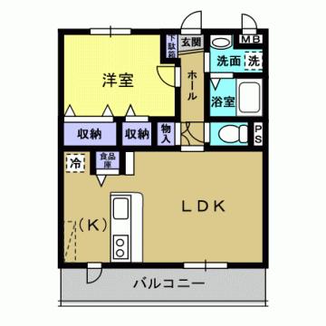 セトルII(1LDK/2階)の間取り写真