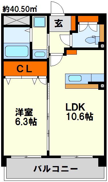 ル・プランタン博多(1LDK/3階)の間取り写真