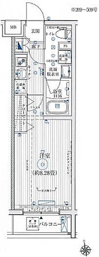 リライア西台(1K/4階)の間取り写真