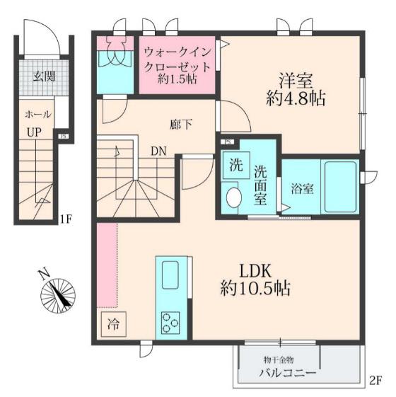 HOUSE千歳船橋(1LDK/2階)の間取り写真