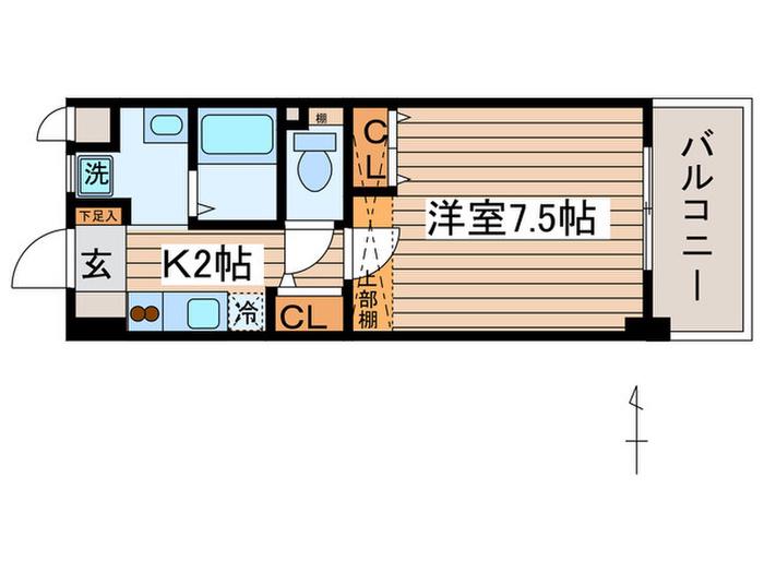 昴新瑞橋(1K/1階)の間取り写真