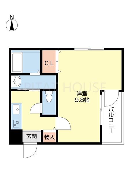 フジパレス木広町(1K/1階)の間取り写真