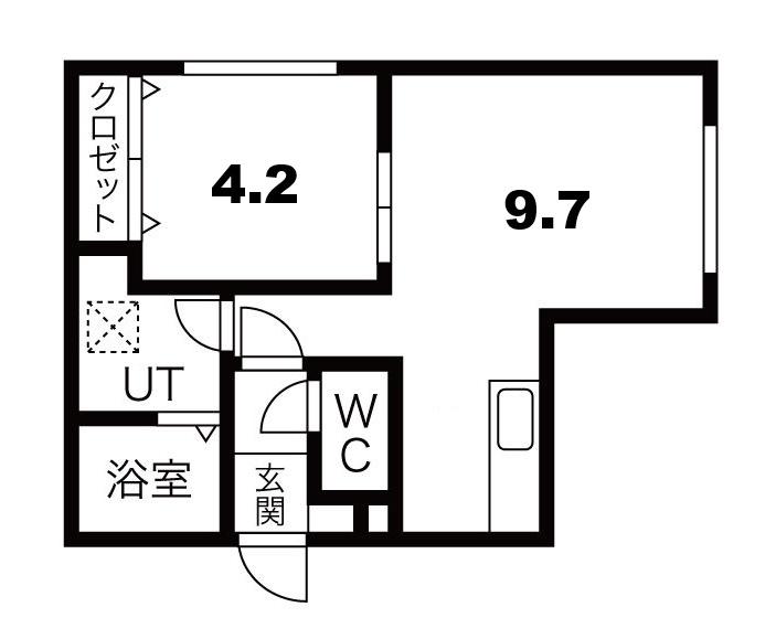 ヒルカハルーク(1LDK/2階)の間取り写真