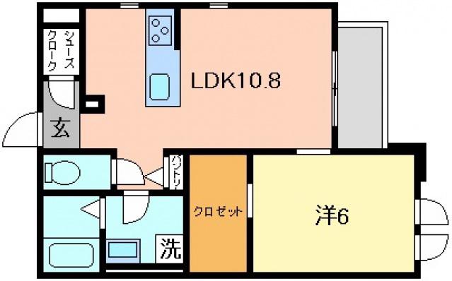 メゾンド・フルール(1LDK/2階)の間取り写真