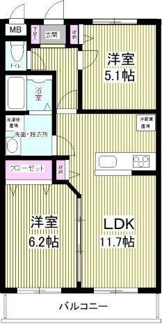 ソルグランデ(2LDK/2階)の間取り写真