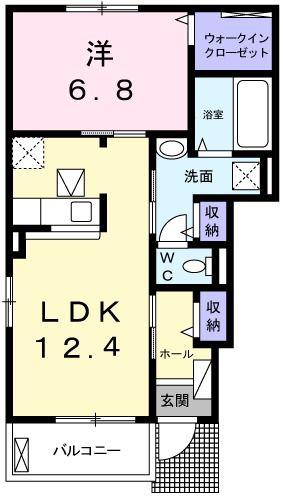 アイビー・ロードII(1LDK/1階)の間取り写真