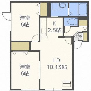 セジュール元町(2LDK/2階)の間取り写真