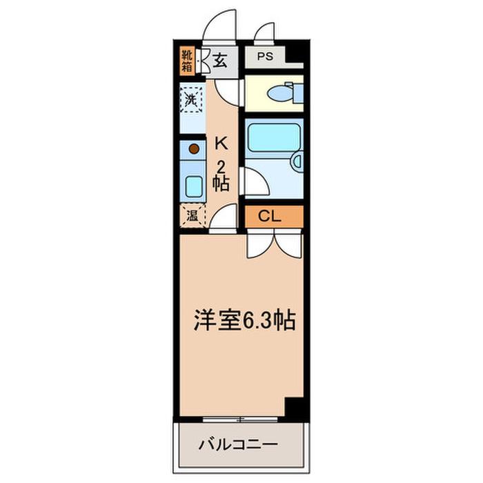 ビレッジコア八王子(1K/3階)の間取り写真