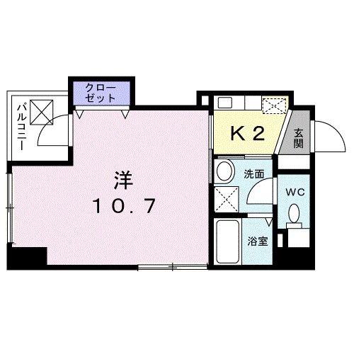 クレスト呉服町(1K/5階)の間取り写真