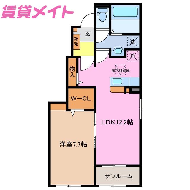 グレース A(1LDK/1階)の間取り写真