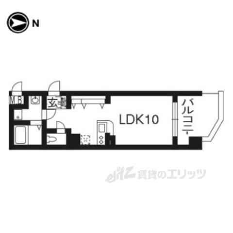 EC京都駅前KOTO(ワンルーム/8階)の間取り写真