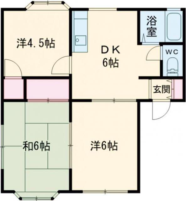 アップステージ桜南(3DK/1階)の間取り写真