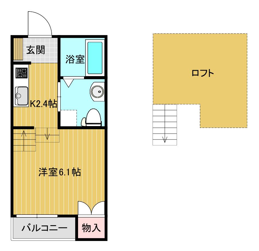CIRCLE T WASHIZAKI II(1K/1階)の間取り写真