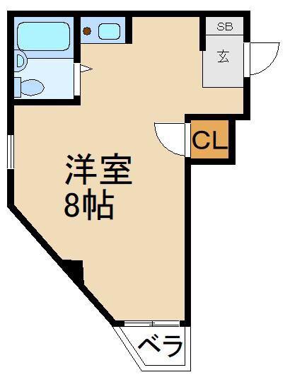 シップス甲斐田1(ワンルーム/3階)の間取り写真
