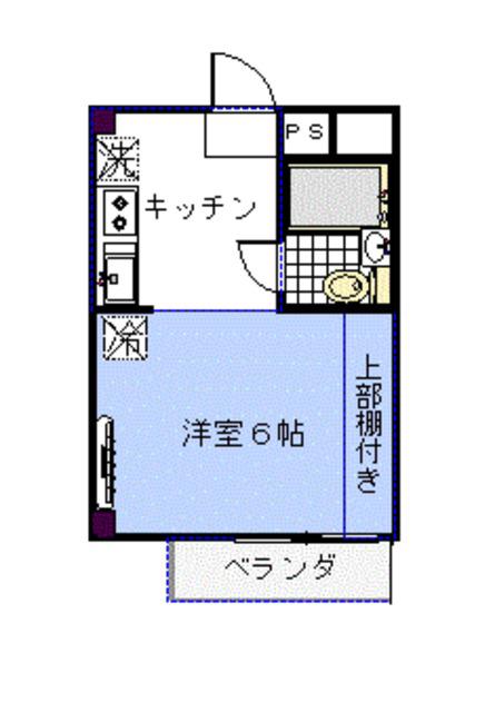 プランドール長尾B(1K/3階)の間取り写真