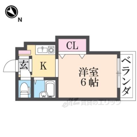 スタジオM(1K/5階)の間取り写真