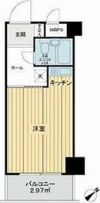 ライオンズマンション旗の台(ワンルーム/6階)の間取り写真