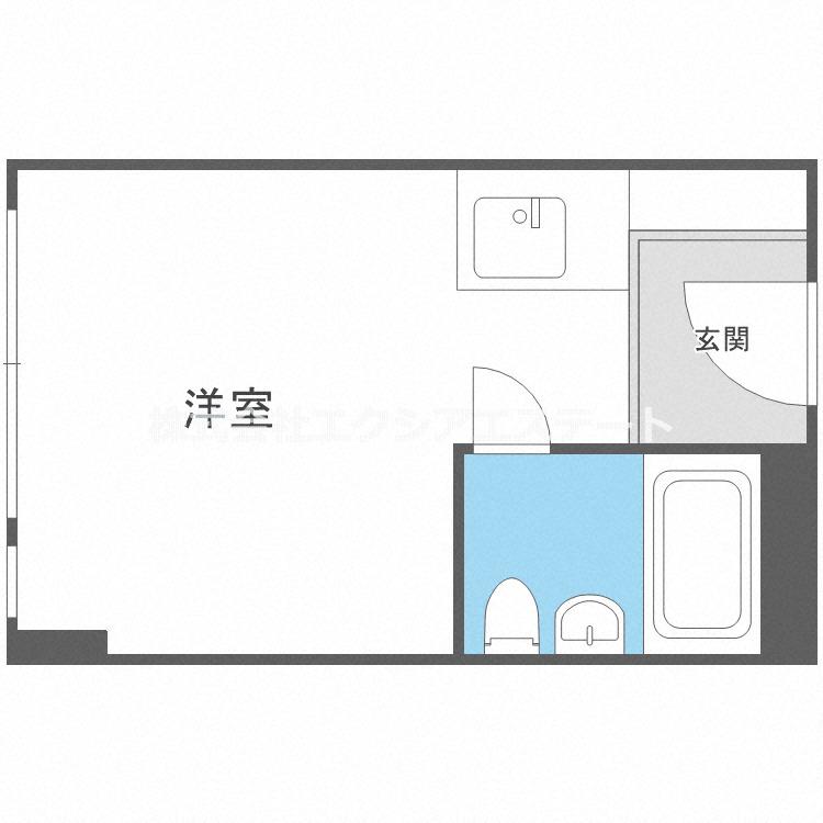 ファンターナ上本町(ワンルーム/3階)の間取り写真