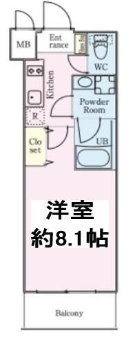 FRERE COURT 錦糸公園(1K/8階)の間取り写真