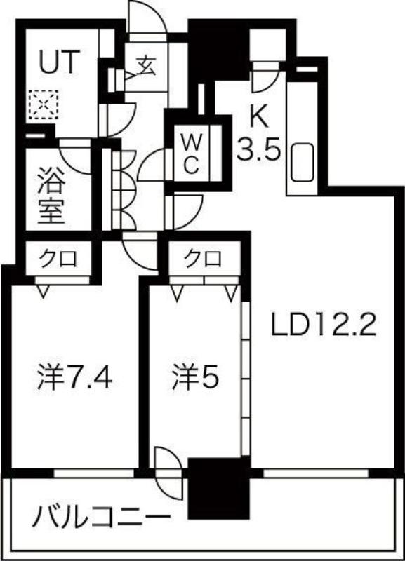 プレミスト札幌ターミナルタワー(2LDK/4階)の間取り写真