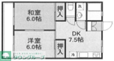 メゾン寿(2DK/3階)の間取り写真