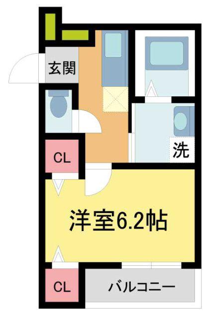 フジパレス西宮甲東園III番館(1K/1階)の間取り写真