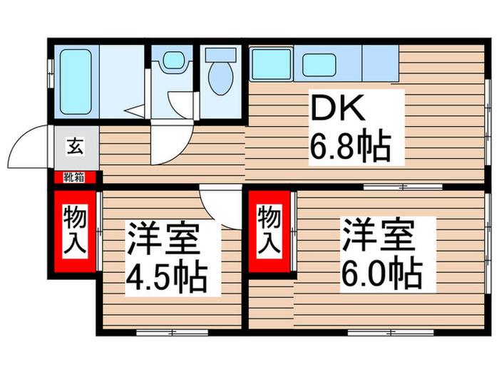 HOPE HOME M1(2DK/1階)の間取り写真