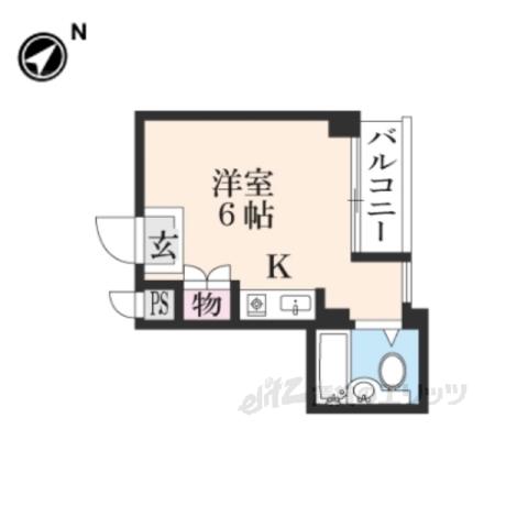 枚方パークアイランド125(ワンルーム/2階)の間取り写真