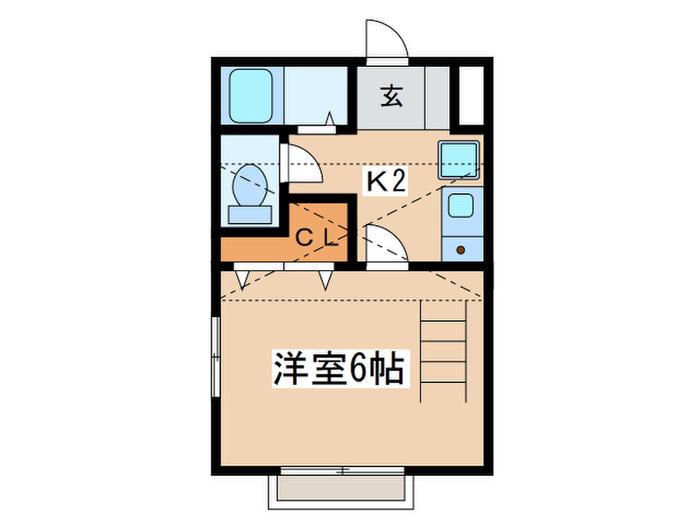 D STYLE陽光台(1K/2階)の間取り写真