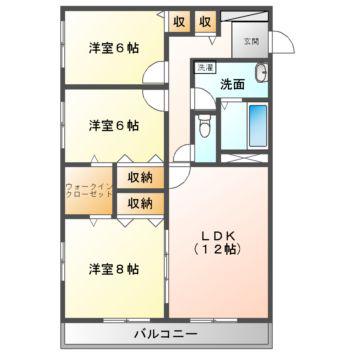 リビオン青葉(3LDK/2階)の間取り写真