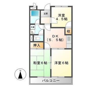 ウエスト PARK PLACE(3DK/1階)の間取り写真